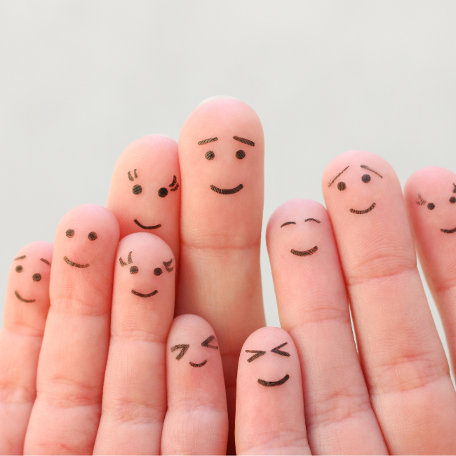 10 fingers with smiley faces on them symbolising how estate planning fosters harmony